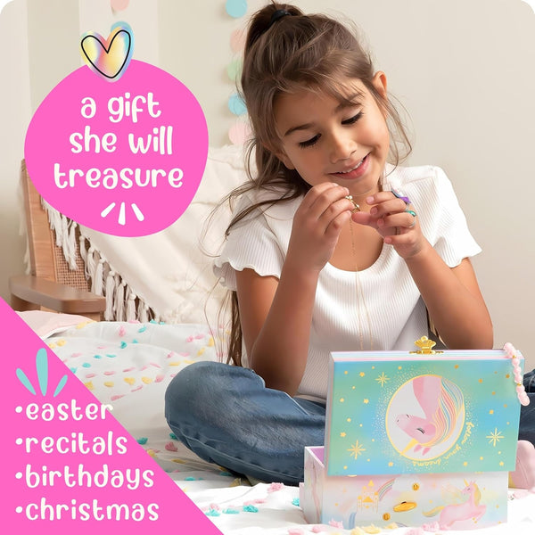 Musical Ballerina Jewelry Box for Girls - Kids Music Box with Spinning Ballerina, Ballet Birthday Gifts for Little Girls, Jewelry Boxes, 6.8 X 5.3 X 6 in - Ages 3-10, Pink