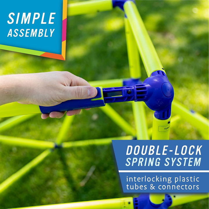 Monkey Bars Climbing Dome - Sturdy & Portable Jungle Gym for Kids, Backyard Playset for Toddlers, Active Outdoor Fun for Kids Ages 3 to 8 Years Old, Lightweight & Easy Assembly, Green/Blue