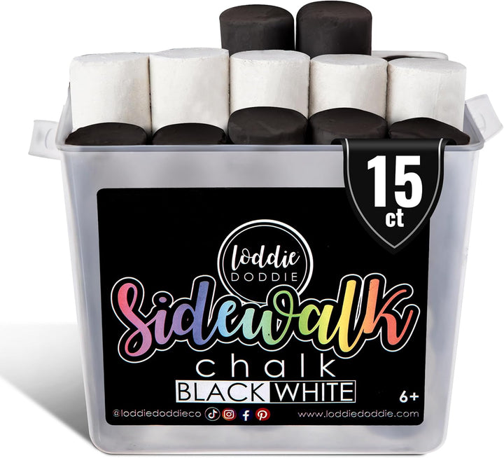 Sidewalk Chalk for Kids - 50 Count, 12 Multicolor Jumbo Sticks - Non-Toxic & Washable Bulk Chalk Pack in Reusable Bucket - Easy Grip for Vibrant Outdoor Kids Activities