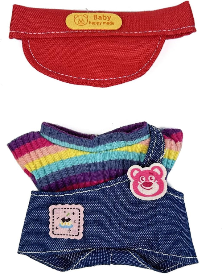 17Cm Doll Clothes(No Doll), Cute Dolls Outfit Accessories with Sweater + Denim Jeans + Pants, Small Kawaii Clothes Set for Dolls(Style 4)