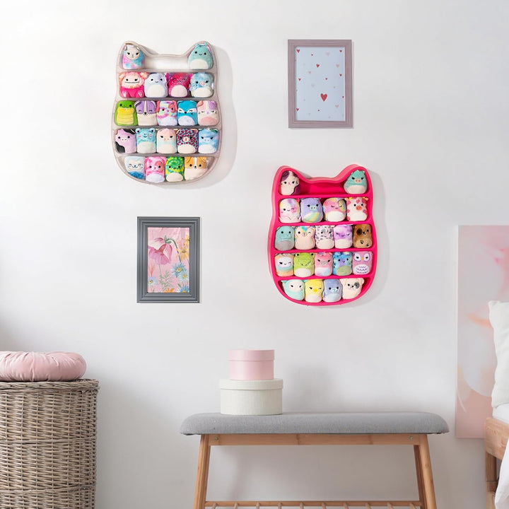 by Original Squishmallows Play and Display Storage - Four 2-Inch Plush Included - Big Foot, Axolotl, Parrot, Chameleon - Hang or Stand Display Case - Amazon Exclusive