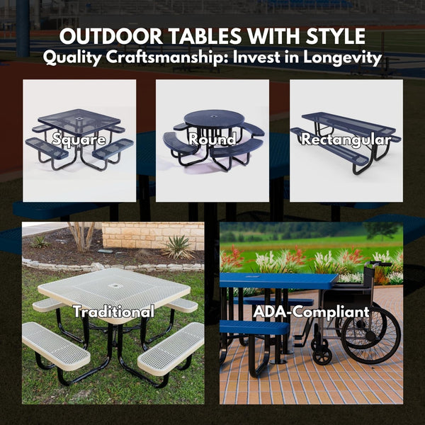Easy Store Picnic Table with Umbrella, Multi Color, 42.00''L X 38.00''W X 19.75''H