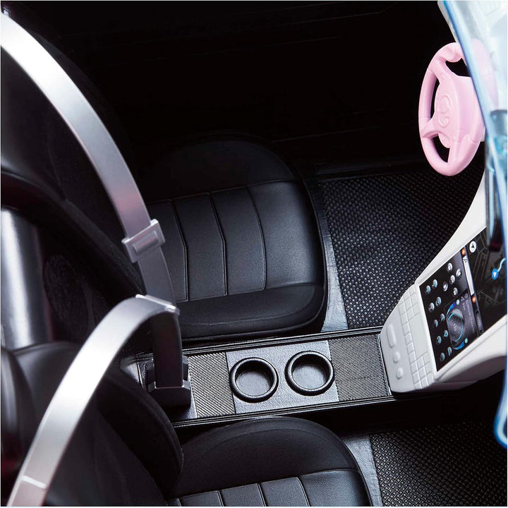 Toy Car, Bright Pink Doll-Sized Convertible with 2 Seats, Seatbelts & Rolling Wheels, Realistic Details