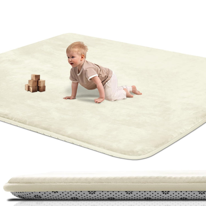 Thick Baby Play Mat for Floor,50 X 50 Playpen Mat,Tummy Time Foam Mat,Ultra Soft Support & Plush Feel,Easy Care with Non-Slip Cushioned for Infant,Kids and Toddler Crawling,Grey
