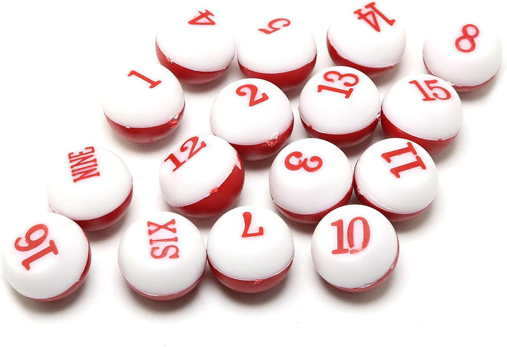 Billiard Shaker Pool Snooker Billiard Table Kelly Pool Shaker Bottle with 16PCS Red and White Tally Peas