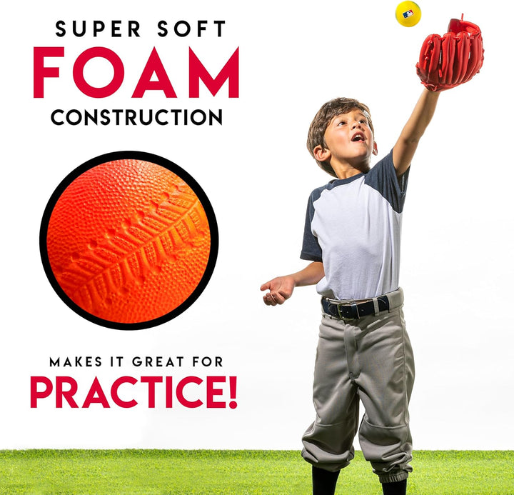 Foam Baseballs - Soft Foam Practice Baseballs for Kids - Perfect for Hitting and Indoor or Outdoor Play - 3 Pack - Official MLB Licensed Product