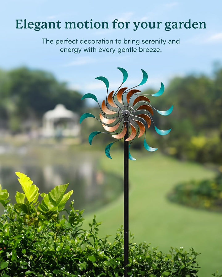 Wind Spinners Outdoor - Metal Windmill for Yard and Garden, Kinetic Wind Sculptures with Stake, Ideal Artistic Decor Gift (13'' W X 54'' H)