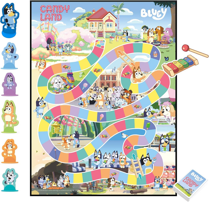 Candy Land Bluey Edition Board Game | Ages 3 and up | 2-6 Players | Play as Dad, Mum, Bluey, Bingo, Muffin, or Socks | Preschool Games | Kids Gifts (Amazon Exclusive)