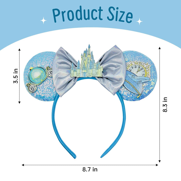 Princess Mouse Ears Headband, Princess Ears Matching for Women Girls Parks Party Holiday Accessories