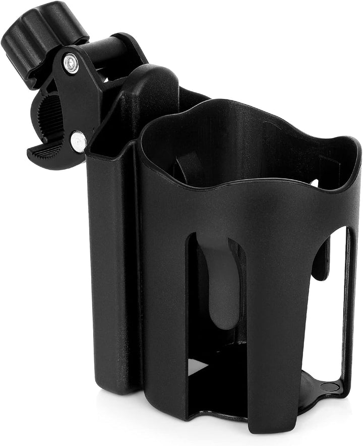 Stroller Cup Holder, Universal Cup Holder, Bike Cup Holder, 360° Rotatable Large Caliber Drinks Holder for Stroller, Bike, Wheelchair, Walker, Black