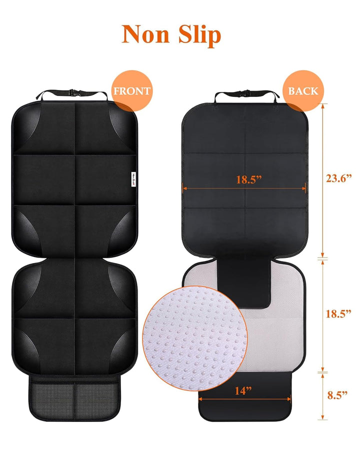 Car Seat Protector for Child Car Seat, Durable 600D Fabric Waterproof Car Seat Cover with Thick Pad Non-Slip Backing (No Imprints)