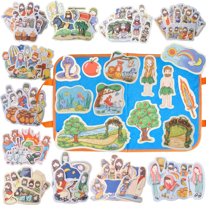 12 Pack Felt Storyboard Pieces for Toddler, Flannel Board Stories for Preschool Activities, 5 Little Duck and 11 Other Stories