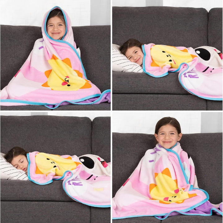 Gabby'S Dollhouse Cakey and Pandy Kids Bedding Super Soft Micro Raschel Throw, 46 in X 60 In, by