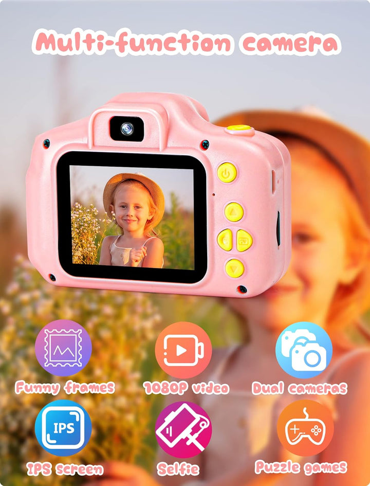 Kids MP3 Music Player for Kid Children Digital Cameras for Kids Birthday 3-9 Year Old Girls