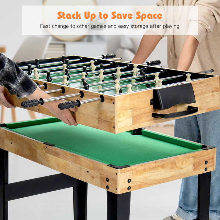Multi Game Table, 10 in 1 Combo Game Table W/Foosball Table, Hockey, Pool Table, Ping Pong, Shuffleboard, Bowling & 4 Board Games, Game Tables for Game Room, Home, Family