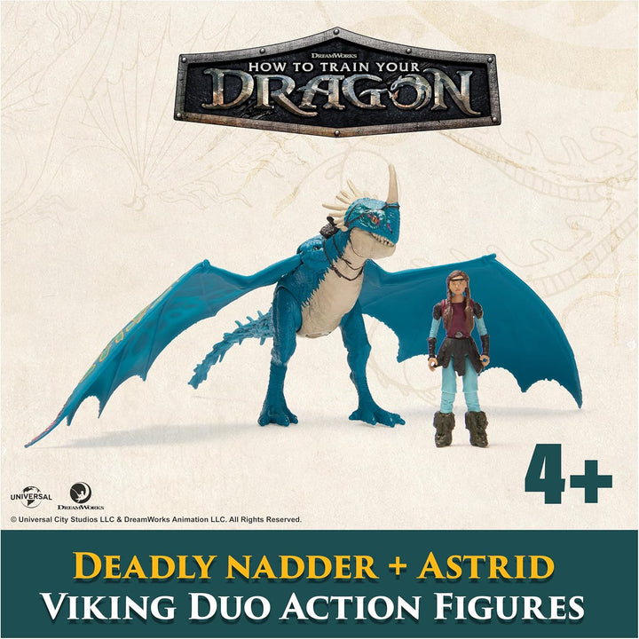, How to Train Your Dragon, Deadly Nadder & Astrid, Viking Duo Action Figures, Kids Toys for Boys Ages 4 and Up