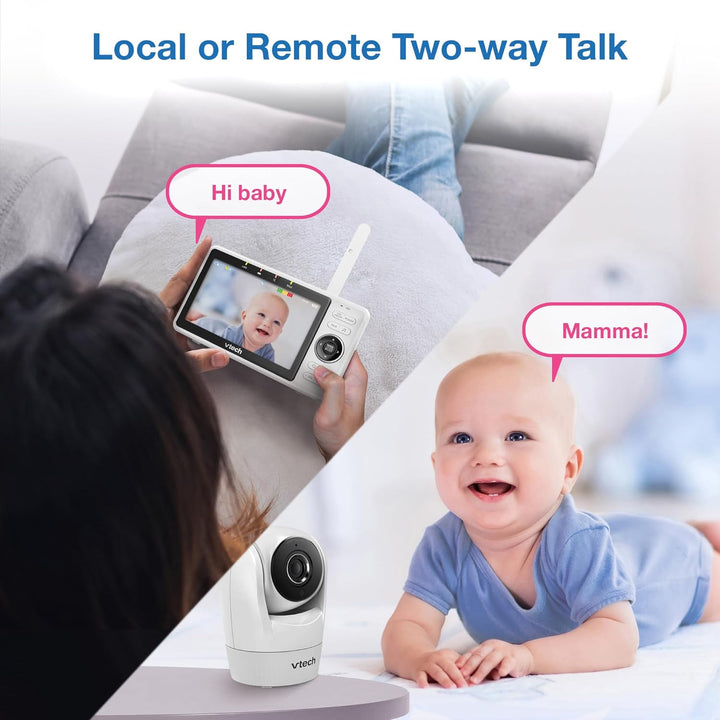 Upgraded Smart Wifi Baby Monitor, 1080P FHD Camera and 5" HD IPS Display, Free App with Motion Video, Sound/Motion Detection and Notifications, Fully Remote Pan-Tilt-Zoom: VM901