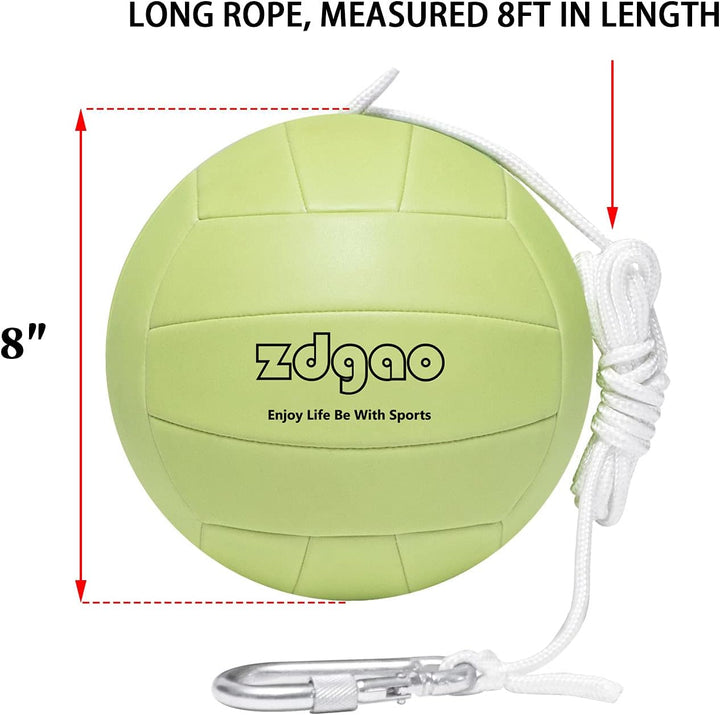 Portable Tetherball-Glow in the Dark Replacement Tether Ball with Carabiner, Ball Pump with Needle for Kids and Adults Outdoors Backyard Game