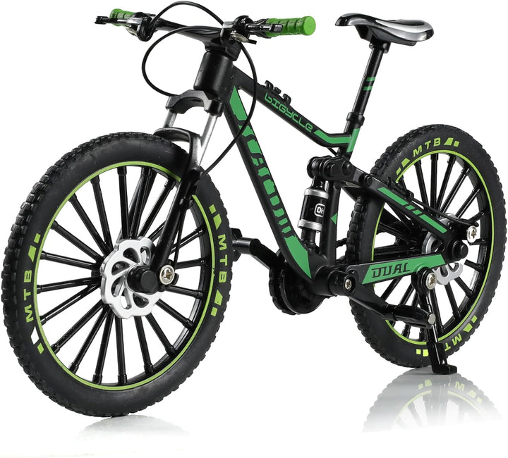 1:8 Scale Die-Cast Alloy Mini Mountain Bike Bicycle Model Toy Finger BMX Toy Desktop Decoration Crafts for Cycling Lovers(Green)