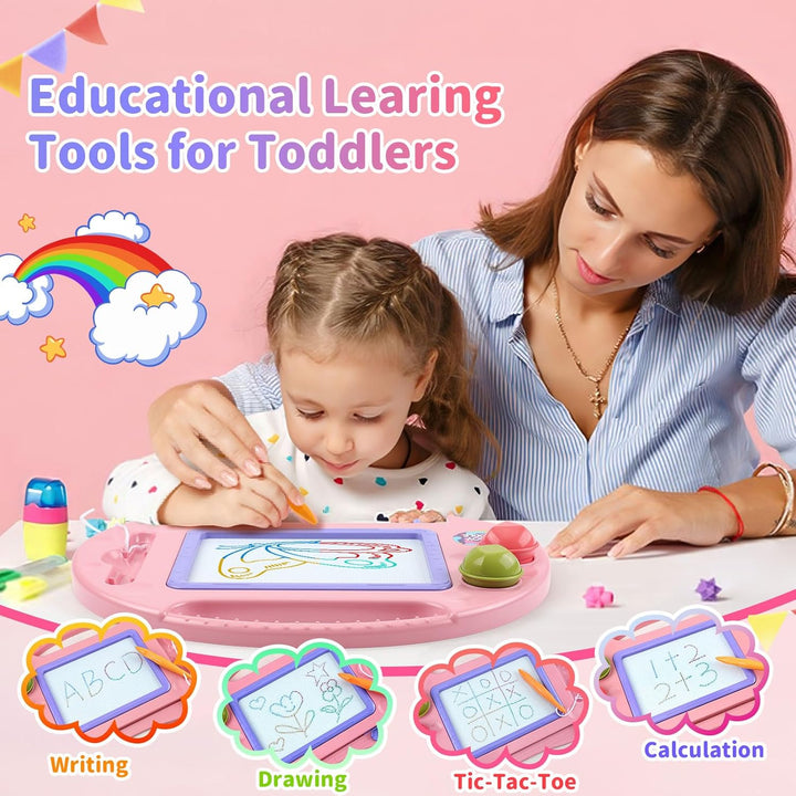 Toddler Toys,Toys for 1-2 Year Old Girls,Magnetic Drawing Doodle Board for Kids Toy,Educational Learning Baby Toy for 18 Months 1 2 3 Year Old Girl Boy Birthday Easter Gifts,Arts and Crafts