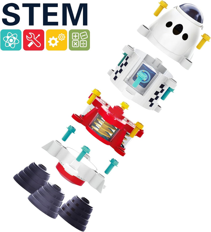 Rocket Space Toys, Kids Spaceship Playset W/Space Shuttle, 2 Astronauts, Educational STEM Take Apart Outer Space Adventure W/Electric Drill, Gift for 3 4 5 6 7 8 Year Old Boy Girl