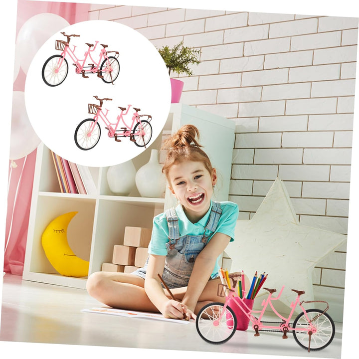 Desktop Two-Seat Furnishings Plaything Bikes Doll Bike Model Practical House Mini Playthings Creative