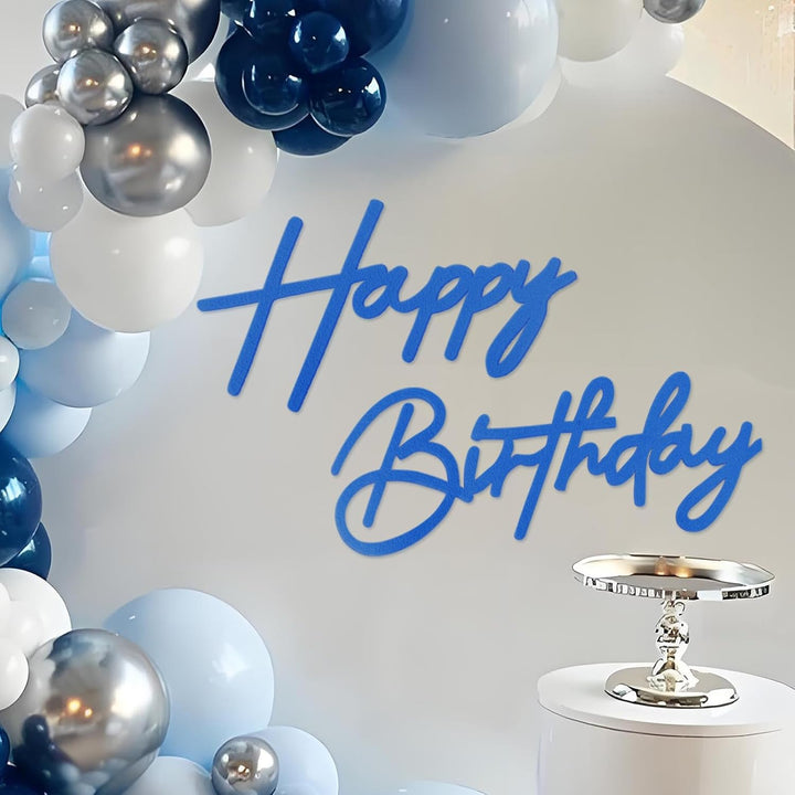 Happy Birthday Sign for Backdrop - Glitter Felt Happy Birthday Letter Sign for Balloon Arch Birthday Party Balloon Arch Backdrop Decorations for Birthday Party Baby Shower - Gold
