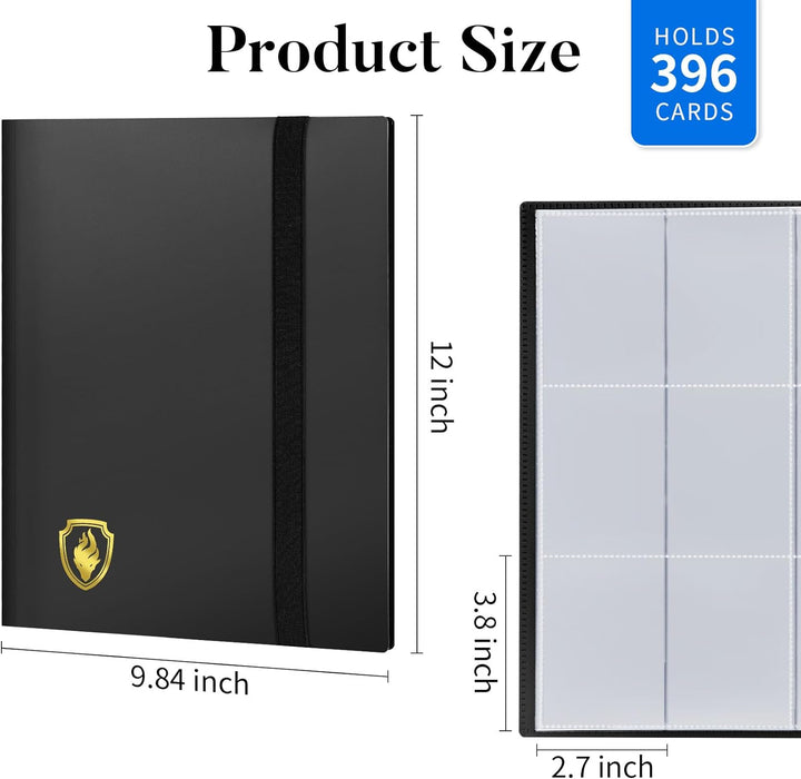 Card Binder 9 Pocket,  396 Pockets Trading Card Binder, Premium Collector Card Album for Standard Cards, Side Loading Card Collection Folder for MTG, TCG, Game Cards, Sport Cards, Black