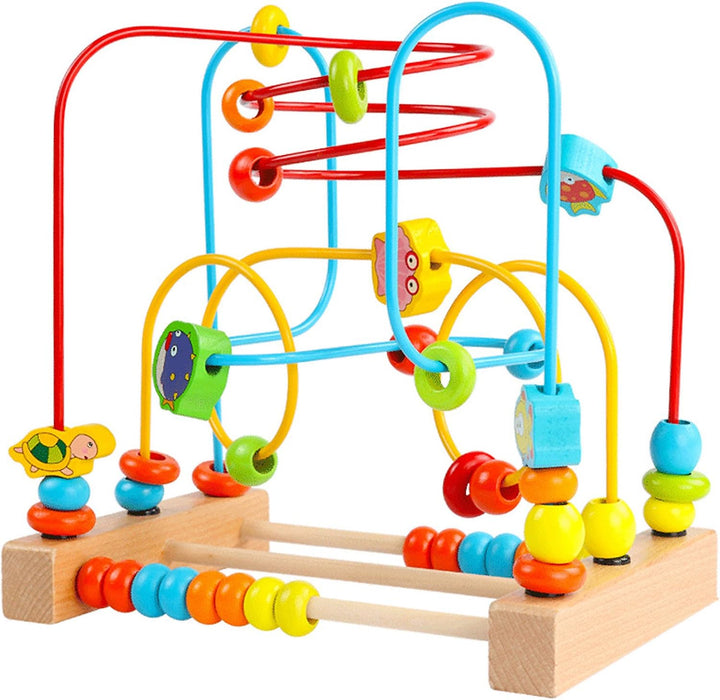 First Bead Maze Roller Coaster Wooden Educational Circle Toy for Toddlers