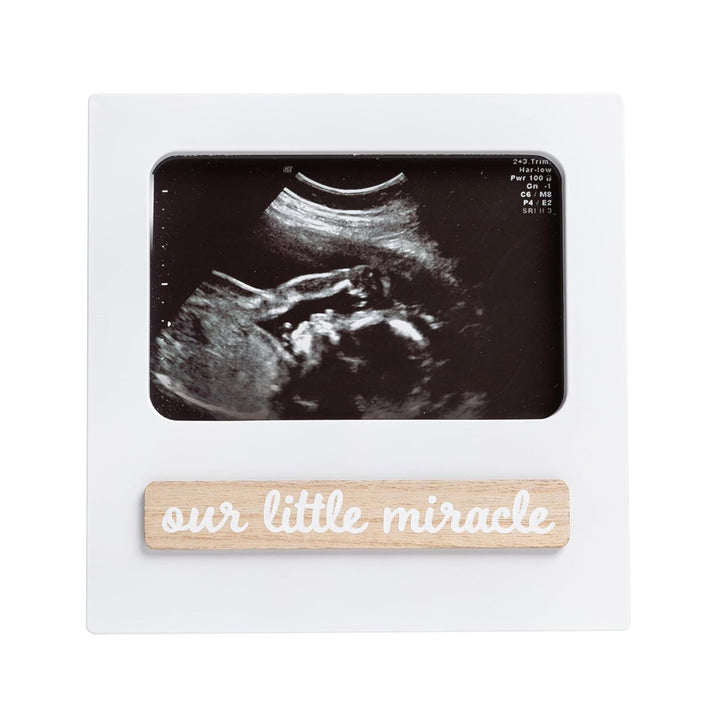 Babyprints and Sonogram Hello Little One Collage Frame, Baby Handprint, Footprint and Ultrasound Baby Keepsake Frame, Pregnancy Announcement, Gender-Neutral, White
