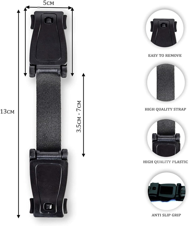 Strap Stop anti Escape Car Seat Strap — UK Made, Crash Tested, ECE R44-04 & R129 Passed Buckle up Houdini Straps for Car Seat — Multi-Use & Impossible to Unlock (1 X Car Seat Safety Clip) - 4 Colors