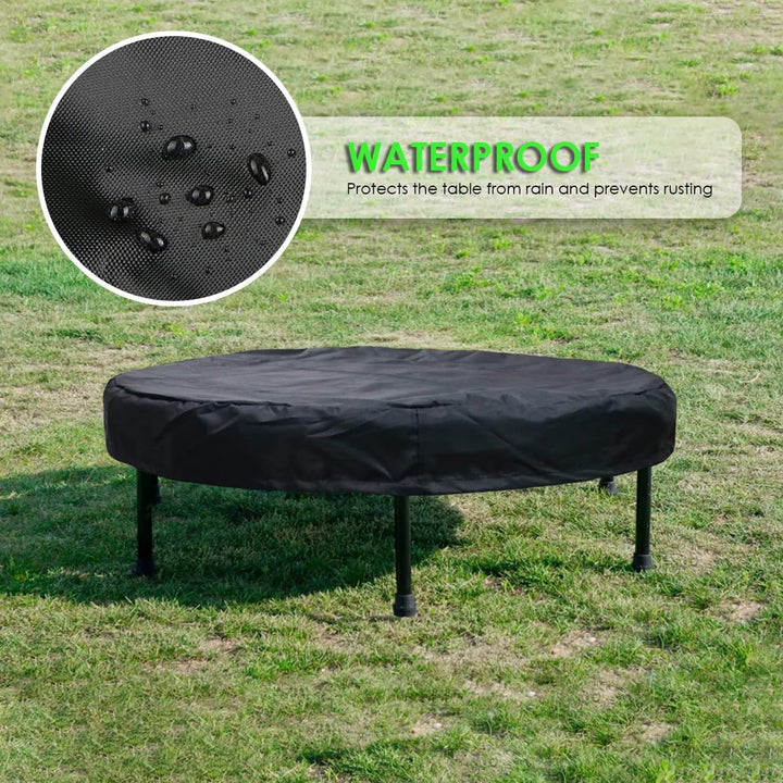 Trampoline Cover Mini Trampoline Cover Waterproof Protective Cover for Trampoline Indoor Outdoor Garden Rebounder (Not Spring Cover) (Black, 48"Dia X 4.3"H)