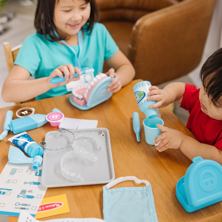 Super Smile Dentist Kit with Pretend Play Set of Teeth and Dental Accessories (25 Toy Pieces) Pretend Dentist Play Set, for Kids Ages 3+