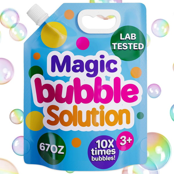 67 Oz Iridescent Bubble Solution Refill | Non-Toxic Quick & Easy Just Add Water to Make 67 Oz Bubble Refill Solution | Bubbles for Kids | Bubbles Bulk | Bubble Machine Solution | Giant Bubbles