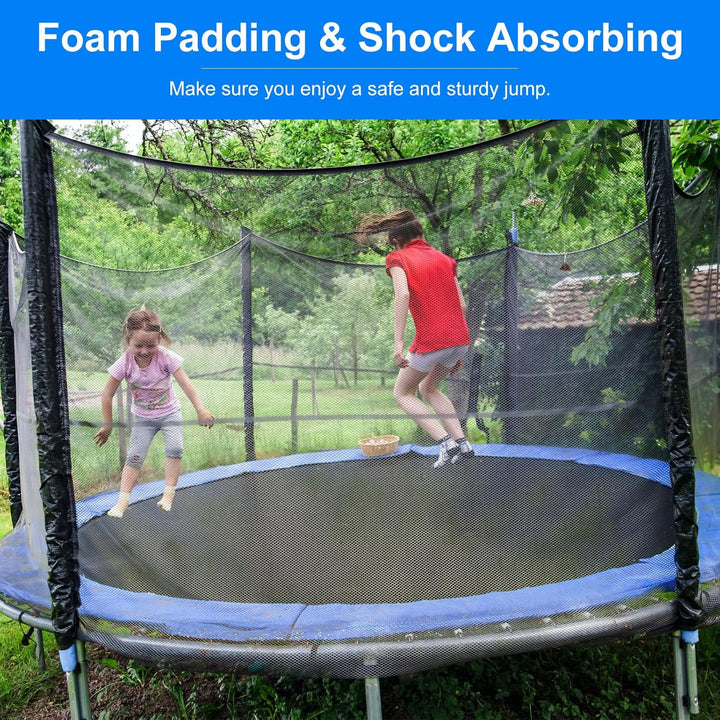 Trampoline Pad Replacement 12Ft 15Ft 0.6'' Thick Universal Trampoline Safety Padding Spring Cover Waterproof and Comfortable for Outdoor Indoor, No Hole for Pole