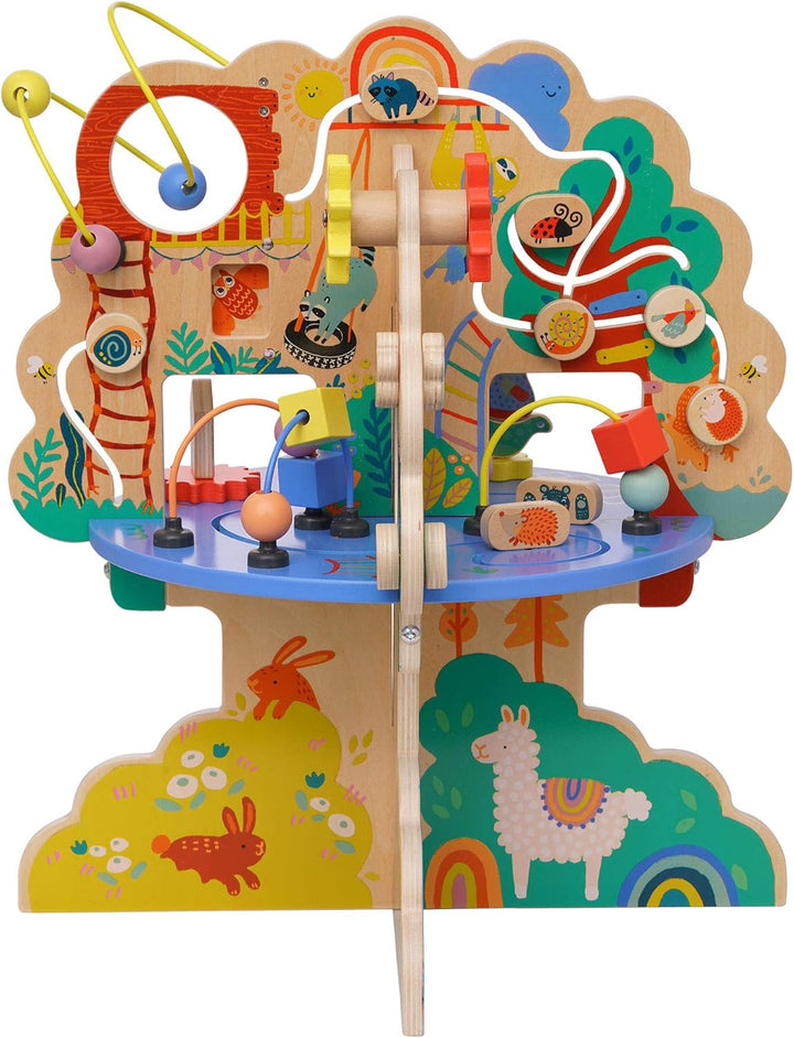 Playground Adventure Wooden Toddler Activity Center with Gliders, Abacus Track, Spinners, Spring Toys and Bead Runs