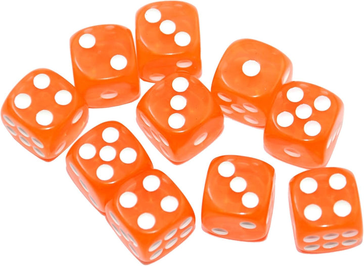10-Pack D6 Six Sided 16Mm Transparent Dice Die for DND, MTG, RPG, Tenzi, Yahtze, Bunco, Table Borad Games, Math Teaching