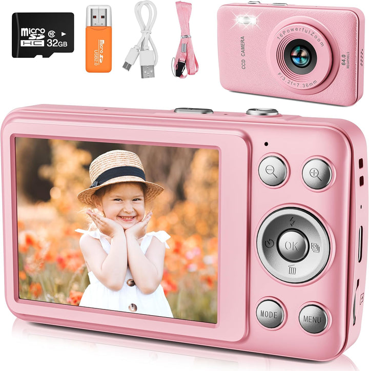 Kids Camera Toys for Boys Girls,Digital Video Camera Toys for Kids with MP3 Music Player and 32GB SD Card,Ideas Birthday Gifts for 4 5 6 7 8 9 10+ Years Old Little Girls and Boys(Purple)