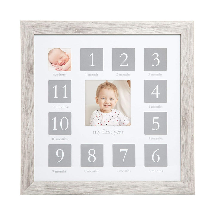 My First Year Picture Frame, Baby'S First Twelve Months Photo Collage and Gender Neutral Keepsake, Ideal for Baby Shower, New Mom Gift and Nursery Decor, Wood