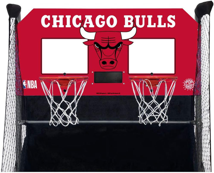 - Home Dual Shot with Chicago Bulls NBA Graphics L Sensor Scoring L 16 Game Modes L 7 Balls L Foldable Storage L for All NBA Fans