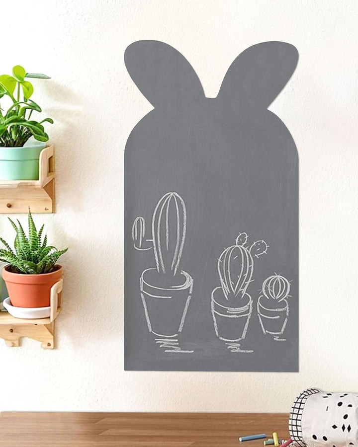 Magnetic Wall Decal for Kids, Magnetic Chalkboard Contact Paper for Wall, Playroom Essentials, Includes Dustless Chalks, Chalk Holder, Wipe Cloth, Stickers (Grey Castle, 22.8" X 46.5")