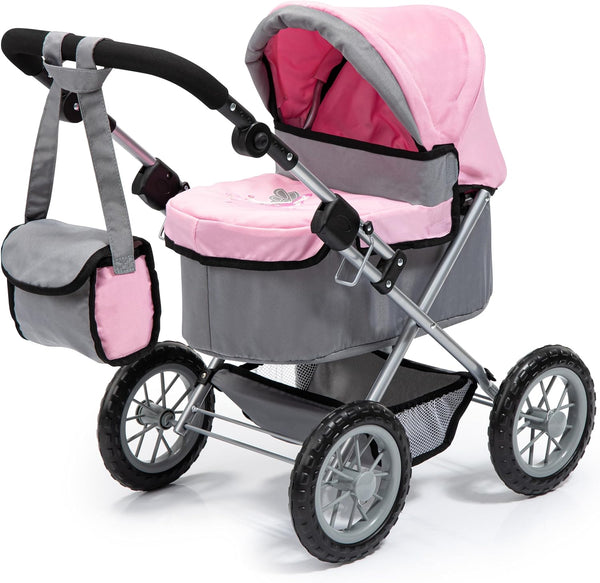 Design Baby Doll Trendy Pram in Grey/Pink, 67 X 41 X 68 Centimeters, 1300800