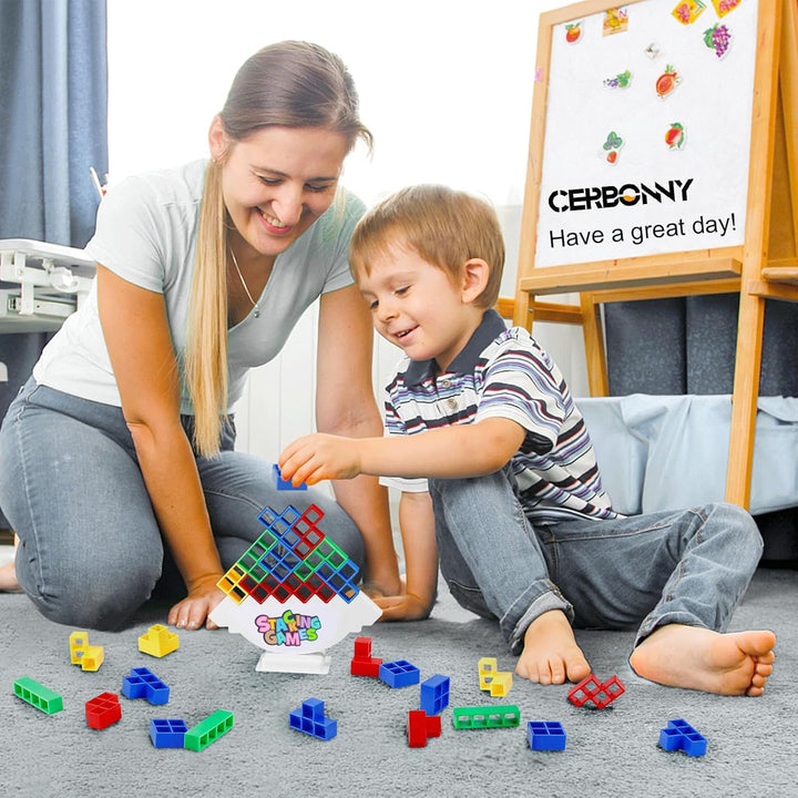 48Pcs Tetra Tower Stacking Blocks Game, Board Games for Families, Parties, Travel and Team Building, Suitable for 1-4 Players Kids & Adults Toys