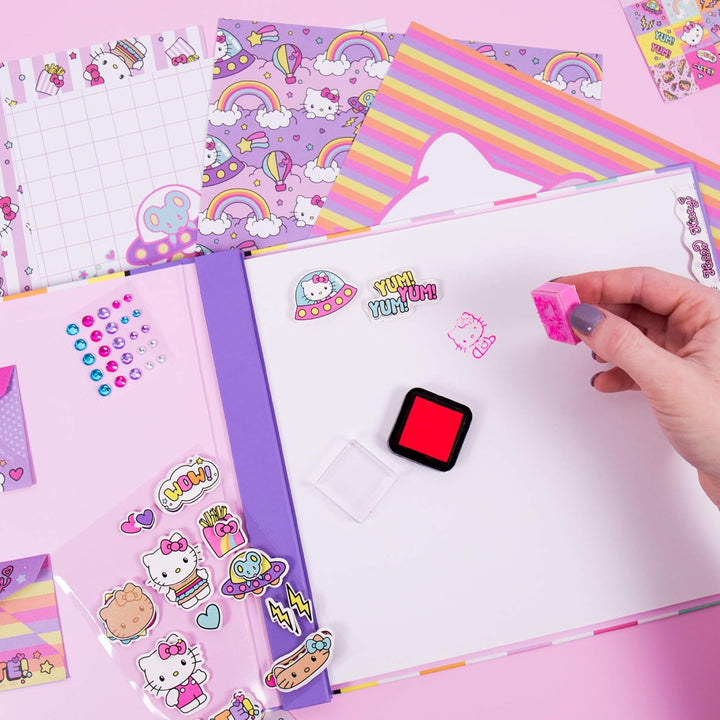 Hello Kitty All-In-One DIY , Design Your Own Scrapbook with over 250 Essentials, Great Hello Kitty Toys for Weekend Activity, Photo & Keepsake Album for Kids Ages 5, 6, 7, 8, 9, Small, Multicolor
