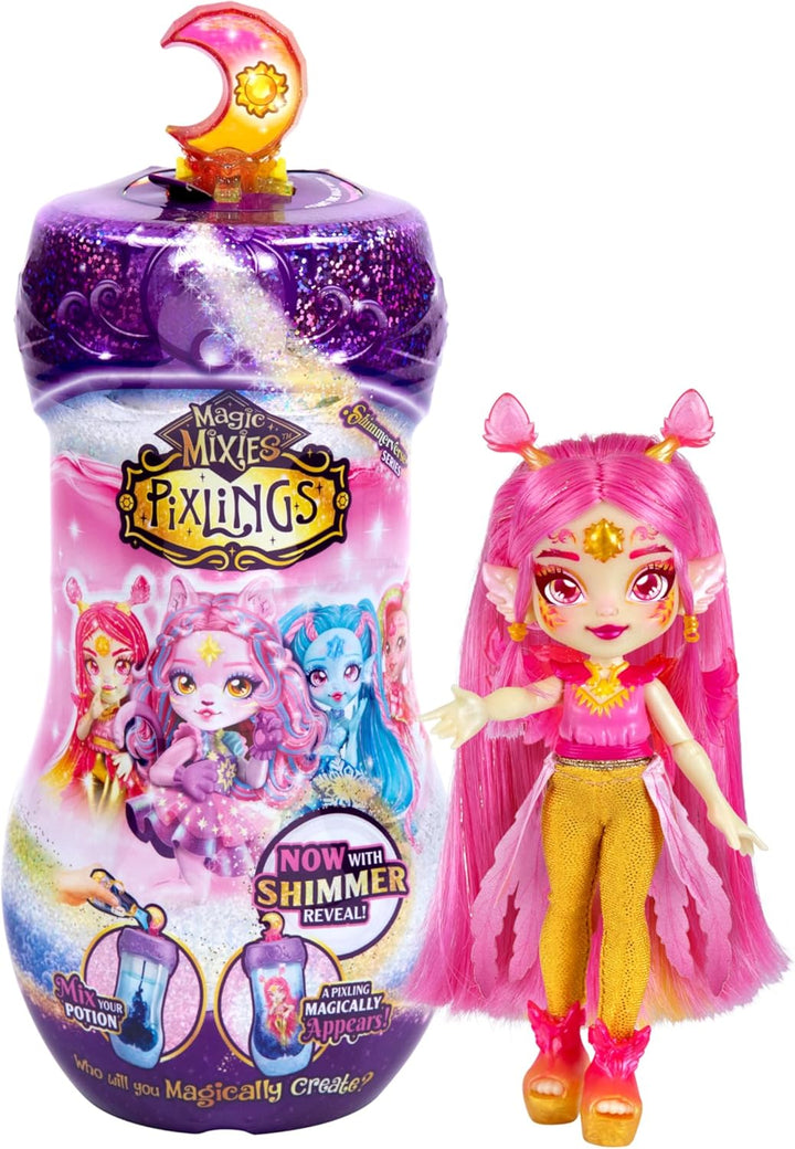 Pixlings Shimmerverse Series, Create & Mix Magic Potion to Magically Reveal Marena the Ice Mermaid, This Beautiful 6.5" Shimmerverse Pixling Fashion Doll Appears inside the Potion Bottle