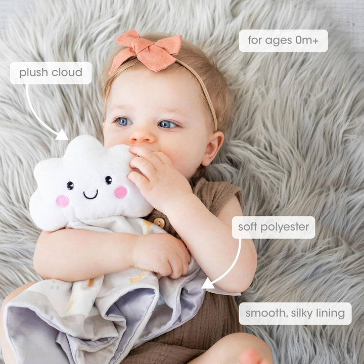 Cloud Security Blanket, Soft Baby Lovey for Babies, Snuggle Toy Stuffed Animal, Newborn Infant and Toddler Security Toy, Baby Boy or Baby Girl Lovie, New Baby Gift, White Cloud Lovey