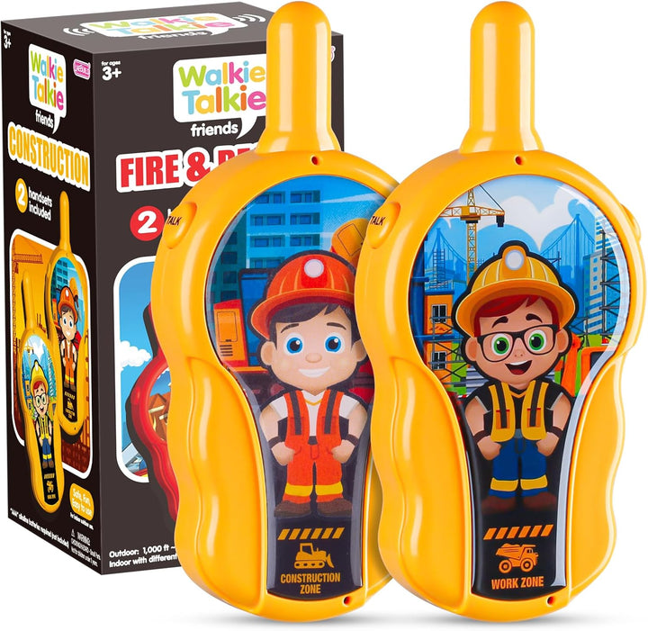 Walkie Talkies for Kids - Walkie Talkie Toys Gifts for 4 5 6 7 8 Year Old Girls Boys Long Range Fire & Rescue Walkie Talkies for Christmas Birthday Easter Gifts Indoor outside Games Red