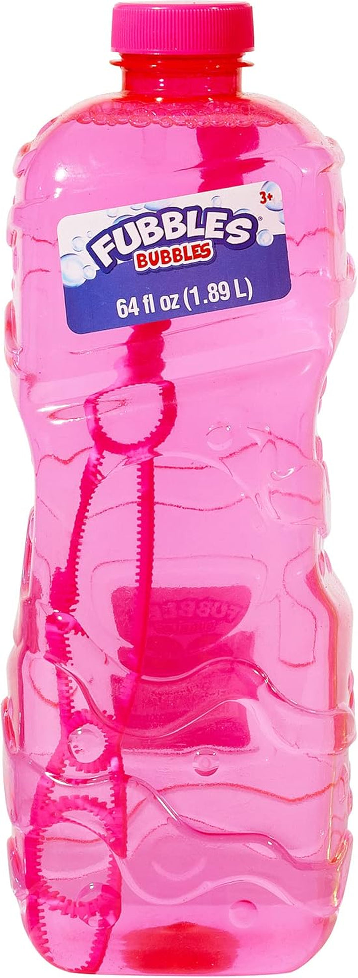 BUBBLES by  Fubbles | 64Oz Non Toxic Bubble Solution Refill for Kids | Bubble Wand Included, Colors May Vary, (12301E)