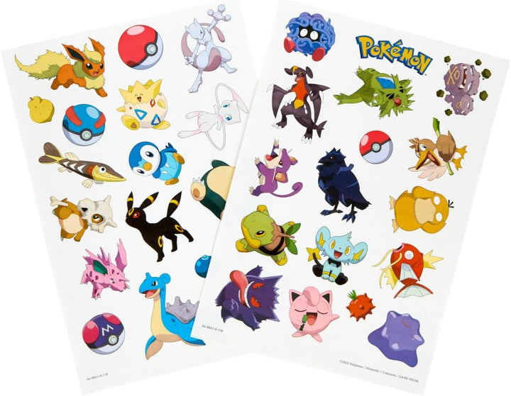 Giant Pokemon Coloring Book (288 Pages), 2 Sticker Sheets, Coloring Book for Kids & Adults, Travel Activity, Pokemon Gift for Kids, 3+