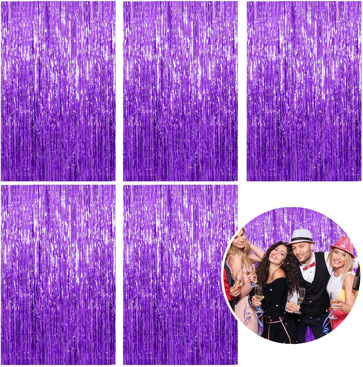2 Pack Blue Streamers Party Decorations Fringe Backdrop Ocean Themed Decorations Foil Curtain Backdrop Blue Birthday Ocean Party Decor Supplies